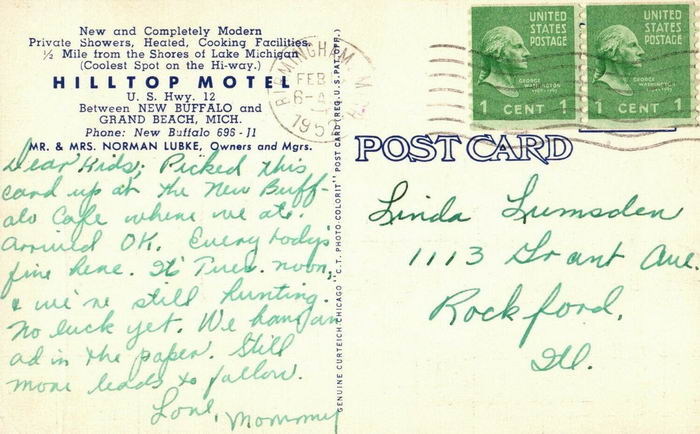 Judys Motel & Campground (Hilltop Motel) - Old Postcard (newer photo)